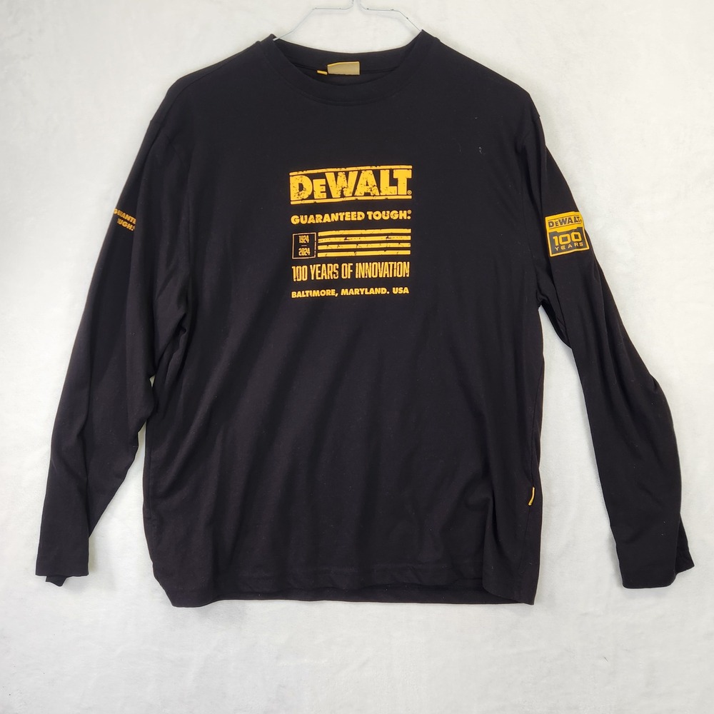 DEWALT 100 Years of Innovation‎ Black Long Sleeve T Shirt Men's Large